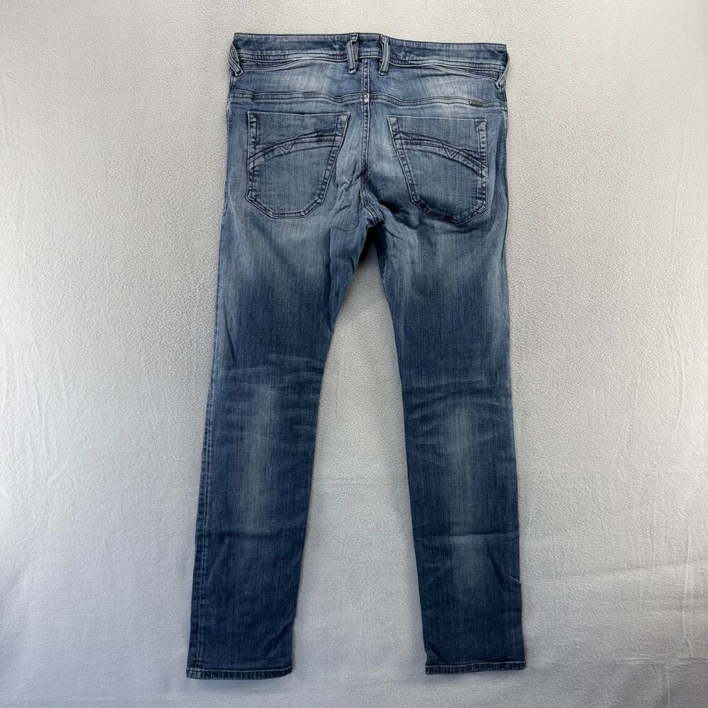Diesel Jeans Men's 31 Fits 33x32 Iakop Slim Tapered Dark Wash Faded Whisker y2k - Picture 7 of 9